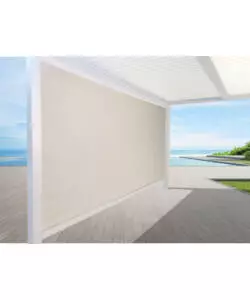 PANNELLO LATERALE OSCURANTE PER PERGOLE RIVIERA "SCREEN" IN TEXTILENE BIANCO E GRIGIO LATO 3 M